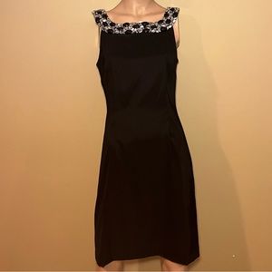 Dressbarn Collection Black Midi Dress With Rhinestones. Size: 8